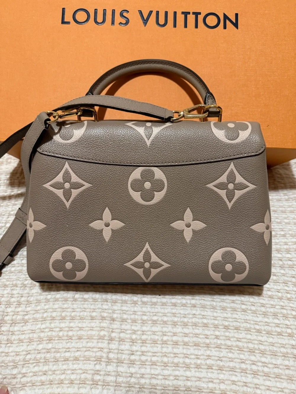 Louis Vuitton Taupe & Cream Monogram Top Handle Satchel - Picture 7 of 10